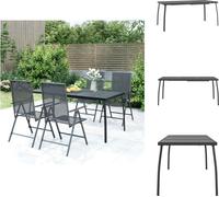 vidaXL Table de jardin anthracite 165x80x72 cm Grille en acier - Tables de jardin