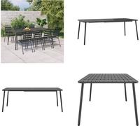 vidaXL Table de jardin Anthracite 200x100x71 cm Acier - Table de jardin - Tables de jardin - Table extérieure - Table de terrasse