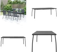 vidaXL Table de jardin Anthracite 200x100x72 cm Grille d'acier - Table de jardin - Tables de jardin - Table extérieure - Table de terrasse