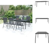 vidaXL Table de jardin anthracite 200x100x72 cm Grille en acier - Tables de jardin