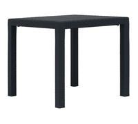 vidaXL Table de jardin 79x79x72 cm Anthracite Plastique aspect de rotin