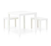 vidaXL Table de jardin avec 2 bancs plastique blanc