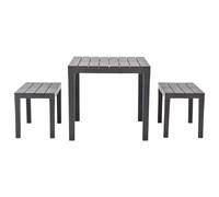 vidaXL Table de jardin avec 2 bancs plastique brun