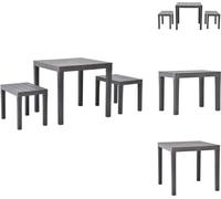 vidaXL Table de jardin avec 2 bancs plastique brun - Ensemble de meubles de jardin