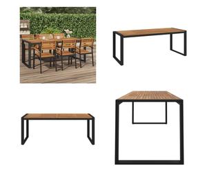 vidaXL Table de jardin avec châssis forme U 200x90x75 cm Acacia bois massif - Table de jardin - Tables de jardin - Table extérieure - Table de terrasse