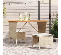 vidaXL Table de jardin avec dessus en bois d'acacia beige 105x75x72 cm