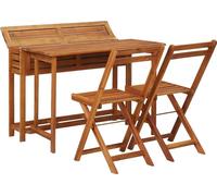 vidaXL Table de jardin avec parterre surélevé et 2 chaises Bois massif Acacia