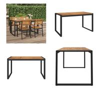 vidaXL Table de jardin avec pieds en forme de U 140×80×75 cm Bois massif Acacia - Table de jardin - Tables de jardin - Table extérieure - Table de terrasse