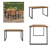 vidaXL Table de jardin avec pieds en forme de U 140×80×75 cm Bois massif Acacia - Table de jardin - Tables de jardin - Table extérieure - Table de terrasse