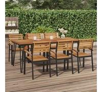 vidaXL Table de jardin pieds de table en épingle à cheveux 200x90x75 cm acacia massif