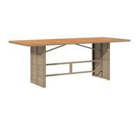vidaXL Table de jardin avec plateau en acacia 190x80x74 cm Poly rotin