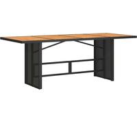 vidaXL Table de jardin avec plateau en acacia 190x80x74 cm Poly rotin