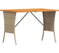 vidaXL Table de jardin avec plateau en acacia Beige 105x75x72cm Poly Rattan
