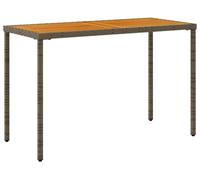 vidaXL Table de jardin avec plateau en acacia gris 115x54x74 cm en poly rotin