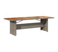 vidaXL Table de jardin avec plateau en acacia gris 240x90x75cm Poly rotin
