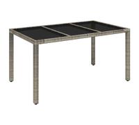 vidaXL Table de jardin avec plateau en verre Gris 150x90x75 cm Poly rotin
