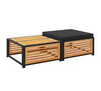 vidaXL Table de jardin avec tabouret en bois massif d'acacia