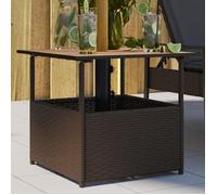 vidaXL Table de jardin avec trou pour parasol Marron 55x55x46,5 cm Poly rotin