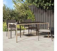 vidaXL Table de Jardin Beige 190 x 90 x 75 cm polyrotin