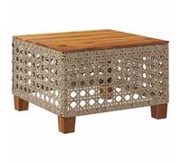 vidaXL Table de jardin beige 55x55x36 cm Poly rotin acacia
