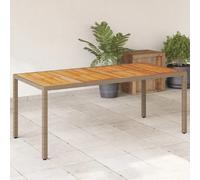 vidaXL Table de jardin - Beige Acacia et résine tressée