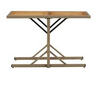 vidaXL Table de jardin Beige Bois massif Acacia et Poly Rattan