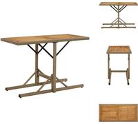 vidaXL Table de jardin Beige Bois massif Acacia et Poly Rotin - Tables de jardin