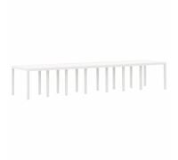 vidaXL Table de jardin blanche 400 x 100 x 73 cm Poly-Rattan