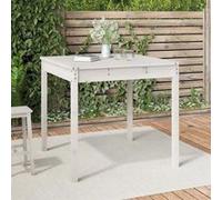 vidaXL Table de jardin blanc 82,5x82,5x76 cm bois massif de pin 823963 Blanc G