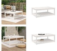 vidaXL Table de jardin blanche 121x82,5x45 cm Pin massif - Table de jardin - Tables de jardin - Table de terrasse - Table basse de jardin
