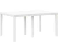 vidaXL Table de jardin blanche 150 x 100 x 73 cm Poly-Rattan