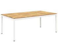 vidaXL Table de jardin blanche, 196 x 100,5 x 75 cm, en bois d'acacia massif