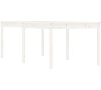 vidaXL Table de jardin blanche 203,5x100x76 cm pin massif