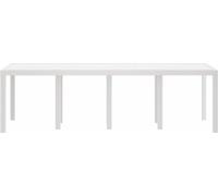 vidaXL Table de jardin blanche 250 x 100 x 73 cm Poly-Rattan