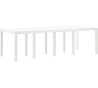 vidaXL Table de jardin blanche 250 x 100 x 73 cm Poly-Rattan