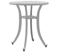 vidaXL Table de jardin blanche Ø48x53 cm Fonte d'aluminium