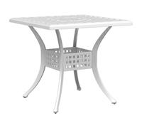 vidaXL Table de jardin blanche 80x80x75 cm en fonte d'aluminium