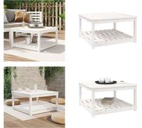 vidaXL Table de jardin blanche 82,5x82,5x45 cm Pin massif - Table de jardin - Tables de jardin - Table de terrasse - Table basse de jardin