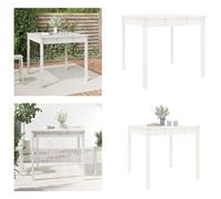 vidaXL Table de jardin blanche 82,5x82,5x76 cm Pin massif - Table de jardin - Tables de jardin - Table d'extérieur - Table de terrasse