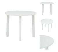 vidaXL Table de jardin blanche 89 cm plastique - Tables de jardin