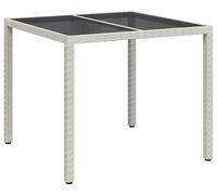 vidaXL Table de jardin blanche, 90 x 90 x 75 cm, en polyrotin