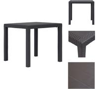 vidaXL Table de jardin brune 79 x 79 x 72 cm Plastique aspect rotin - Tables de jardin
