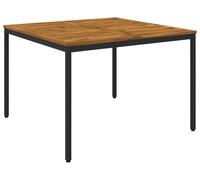 vidaXL Table de jardin, couleur naturelle et noire, 110 x 108,5 x 75 cm