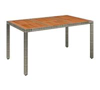vidaXL Table de jardin avec plateau en bois Gris 150x90x75 cm Poly rotin