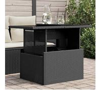vidaXL Table de jardin avec plateau en verre noir 100x55x73 cm Poly rotin