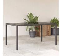 VIDAXL Table de jardin dessus en verre noir