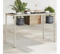 vidaXL Table de Jardin Dessus en Verre, Table à Manger, Table de Repas, Meuble de Patio Balcon Terrasse Extérieur, Gris 365079