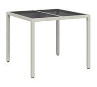 vidaXL Table de jardin blanche, 90 x 90 x 75 cm, en polyrotin