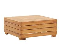 vidaXL Table de jardin et tabouret avec coussins Bois massif Acacia