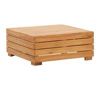 vidaXL Table de jardin et tabouret avec coussins Bois massif Acacia